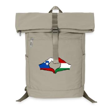 Slovenia Hungary Flag Hands Heart Shape - Laptop Backpack - sand beige - Front