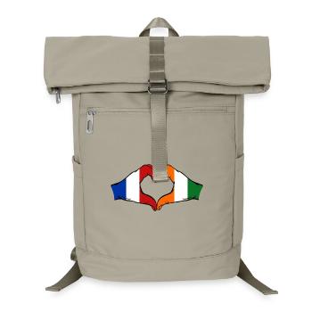 France Drapeau de la Côte d’Ivoire Mains Forme de cœur - Sac à dos ordinateur - beige sable - Devant