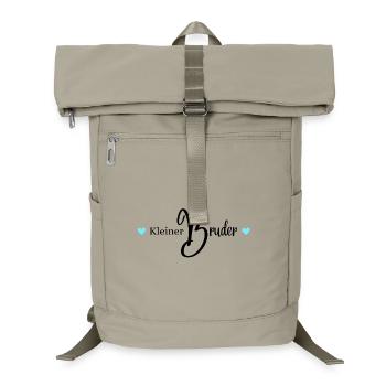 kleiner Bruder, moderner Schriftzug mit Herzen - Laptop-Rucksack  - Sandbeige - Vorne