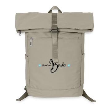 großer Bruder, Moderner Schriftzug mit Herzen - Laptop-Rucksack  - Sandbeige - Vorne