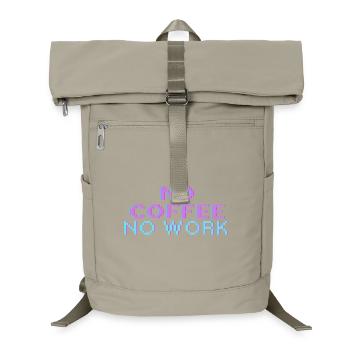 Kein Kaffee, keine Arbeit – Retro Gaming Pixel Art T-Shirt - Laptop-Rucksack  - Sandbeige - Vorne