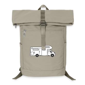 White camper minimalist camping design - Laptop Backpack - sand beige - Front