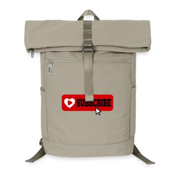 Fabelhaftes Symbol für die Schaltfläche "Abonnieren" des YouTube-Kanals - Laptop-Rucksack  - Sandbeige - Vorne