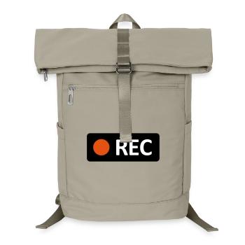 Bouton d’enregistrement REC de la caméra. Enregistrer, live, rec - Sac à dos ordinateur - beige sable - Devant