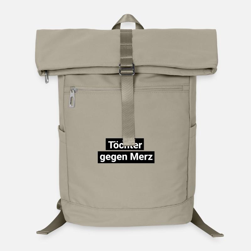 Fille contre Merz CDU uni noir et blanc Sac à dos ordinateur