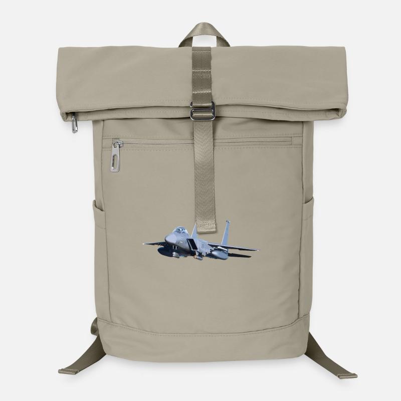 F-15 Fighter Jet Illustration - Laptop Backpack - sand beige