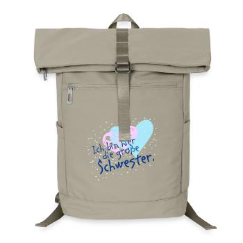 Große Schwester, Herz Confetti Motiv - Laptop-Rucksack  - Sandbeige - Vorne