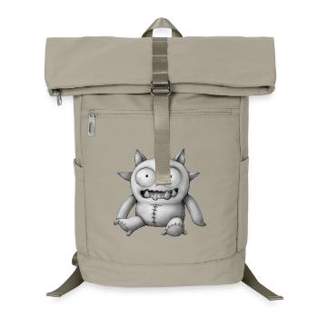 MONSTERPUPPE #6 [Schwarz & Weiß] - Laptop-Rucksack  - Sandbeige - Vorne