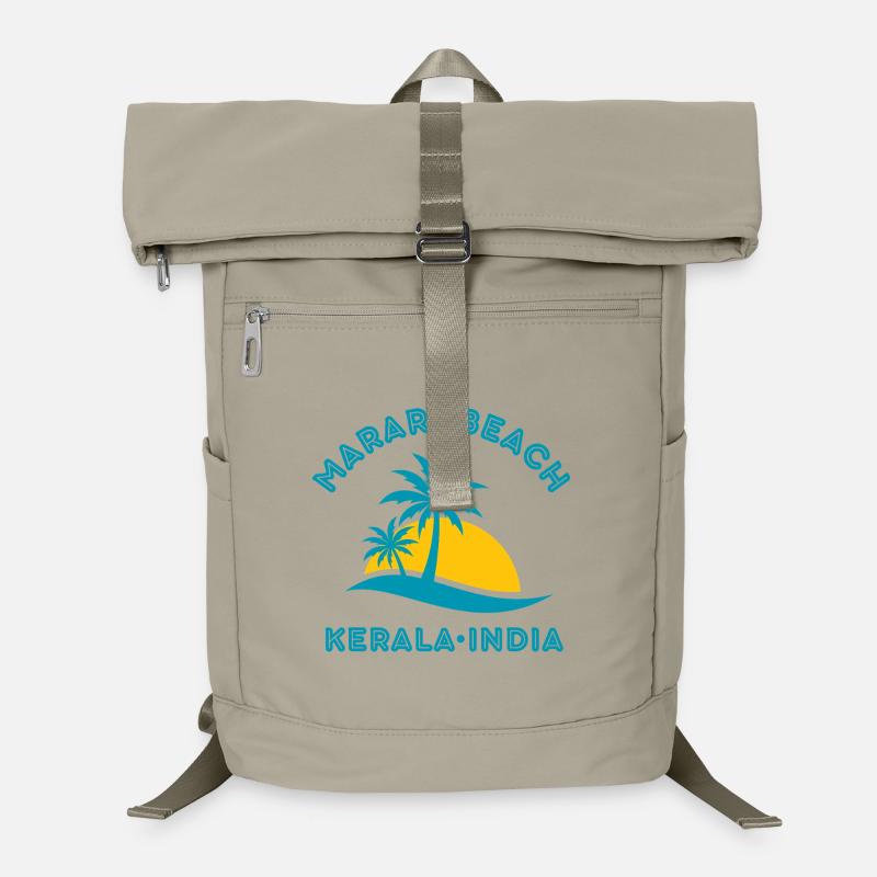 Marari Beach Kerala Sunset - Laptop Backpack - sand beige