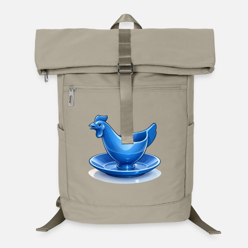 Blauer DDR Eierbecher Huhn Fanart, Ostalgie Laptop-Rucksack 