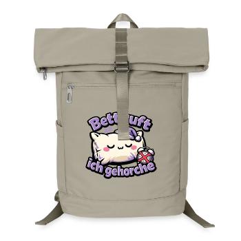 Schlafende Kuschelkatze Bettruf - Laptop-Rucksack  - Sandbeige - Vorne