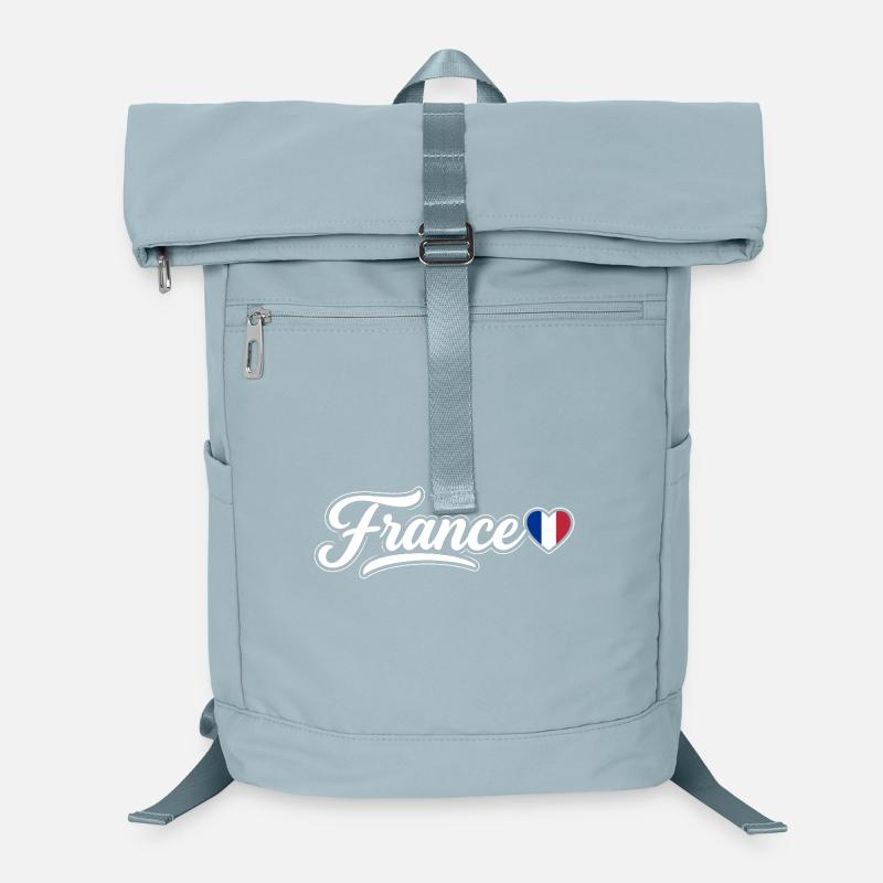 Script français avec cœur de drapeau Fan patriotique Sac à dos ordinateur