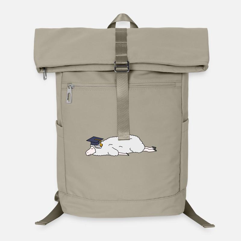 Cute Sleeping Sheep Graduation Cap Lazy College Gr Laptop Backpack