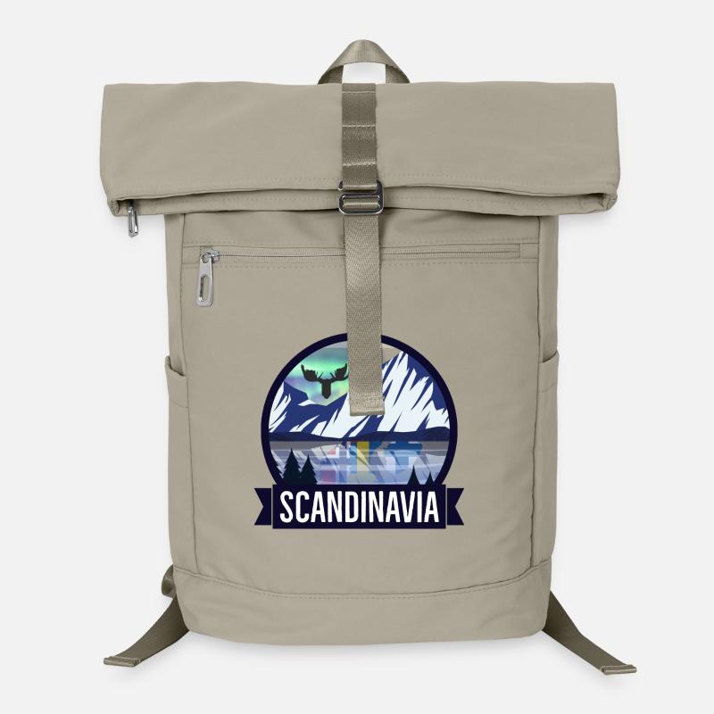 Nordische Landschaft mit Nordlichtern Laptop-Rucksack 