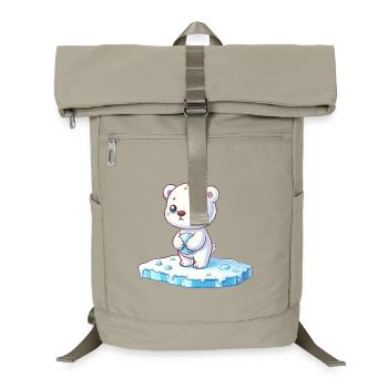 Eisbär auf Eisscholle globale Erwärmung - Laptop-Rucksack  - Sandbeige - Vorne
