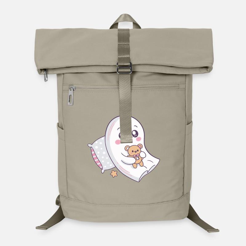 Cuddly Ghost and Cute Teddy Bear Laptop Backpack