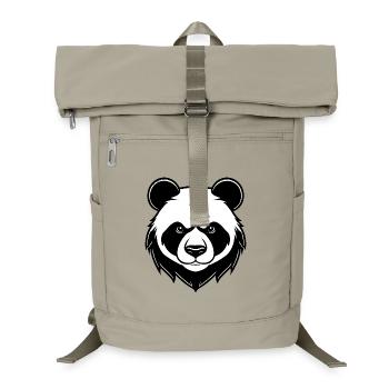 Famous Panda Portrait in Black and White - Laptop Backpack - sand beige - Front