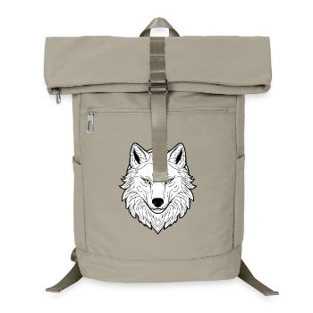 Gewaltiger Wolf Kopf Illustration - Laptop-Rucksack  - Sandbeige - Vorne