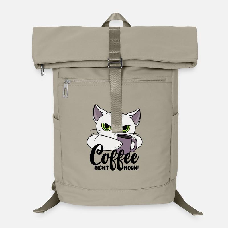 Coffee Right Meow - Chat avec tasse à café - Café Sac à dos ordinateur