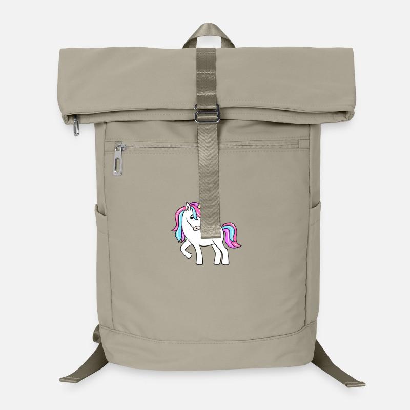 Licorne pastel à queue colorée Sac à dos ordinateur