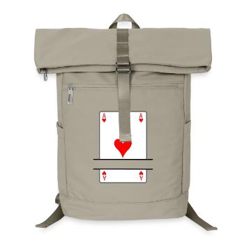 Carte à jouer coeurs as avec espace bannière - Sac à dos ordinateur - beige sable - Devant