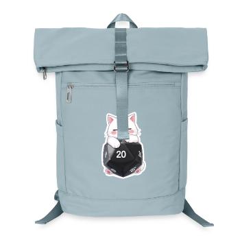 Schlafende Katze umarmt W20 Würfel – Cartoon - Laptop-Rucksack  - Eisblau - Vorne