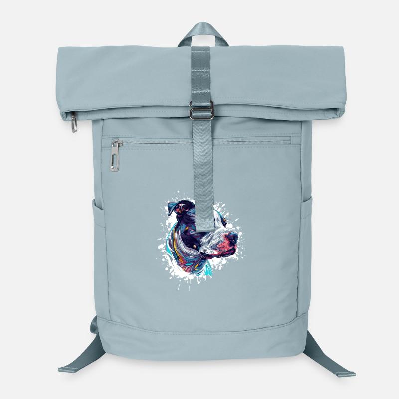 Bunter Hundekopf Illustration Laptop-Rucksack 
