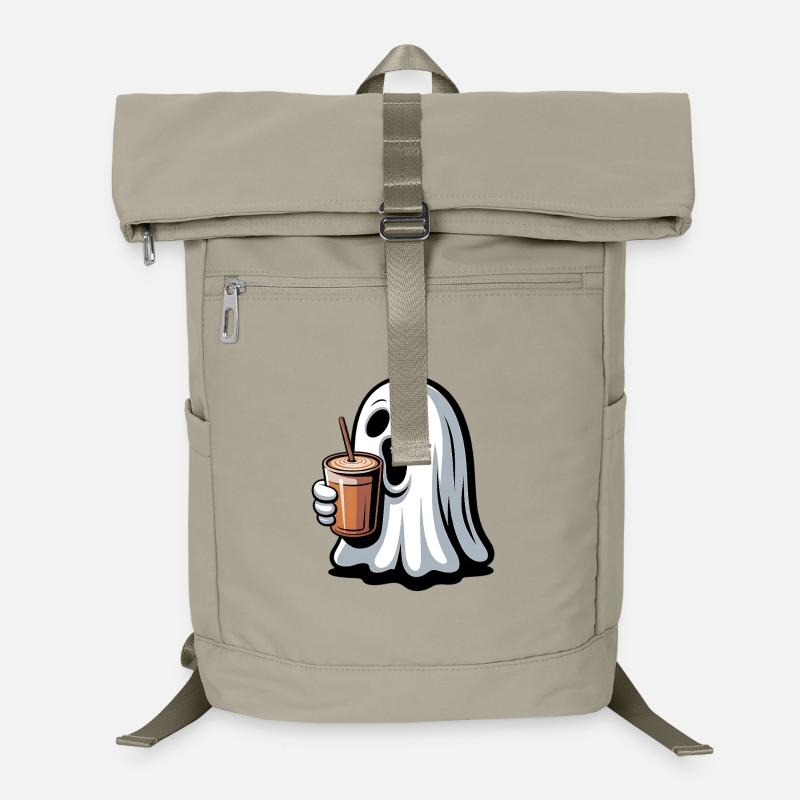 Fantôme avec latte à la citrouille Sac à dos ordinateur