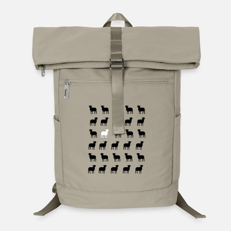 Black and White Sheep - Laptop Backpack - sand beige