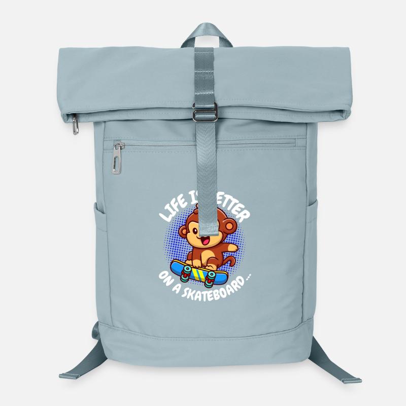 Life Is Better Skateboard Monkey Monkey Laptop Backpack