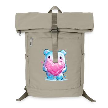Cuddly bear with heart crystal - Laptop Backpack - sand beige - Front