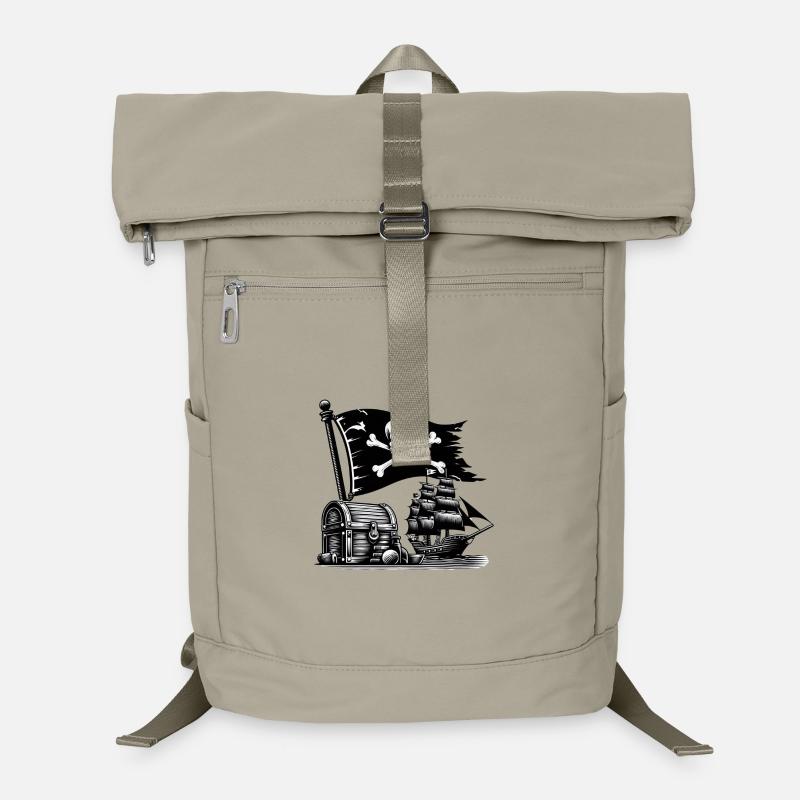 Piratenabenteuer mit Totenkopf und Schiff Laptop-Rucksack 