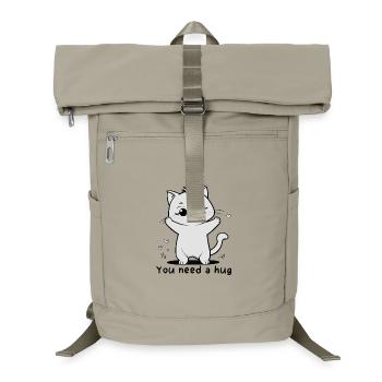 Fröhliches Kätzchen winkt Herzen - Laptop-Rucksack  - Sandbeige - Vorne