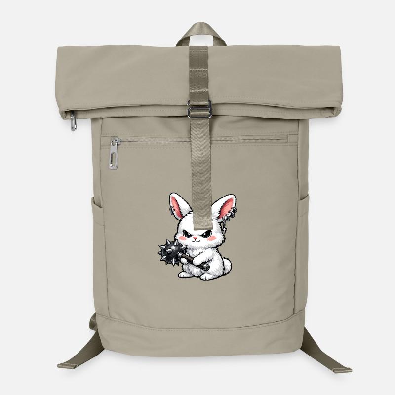 Lapin câlin avec marteau à pointes Sac à dos ordinateur