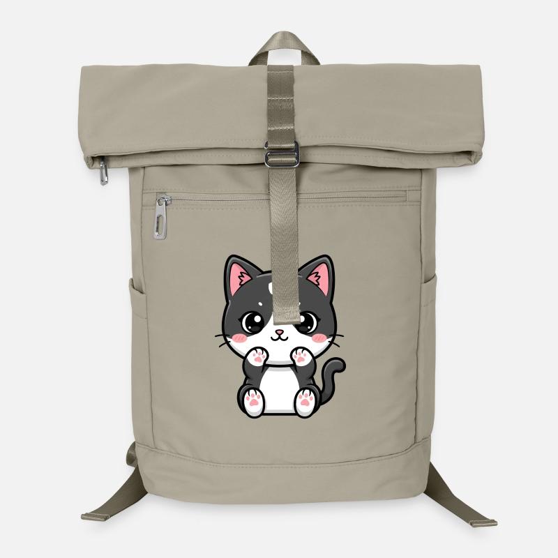 Kawaii-Katze mit errötenden Pfoten Laptop-Rucksack 