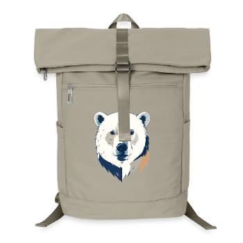 Polarbär Eisbär Kopf Zeichnung Kopfdesign Motiv - Laptop-Rucksack  - Sandbeige - Vorne