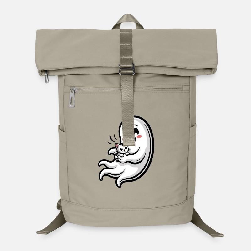 Fantôme câlin avec chat Sac à dos ordinateur