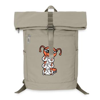 Raupe Mittelfinger Beleidigung Sonnenbrille Cool - Laptop-Rucksack  - Sandbeige - Vorne