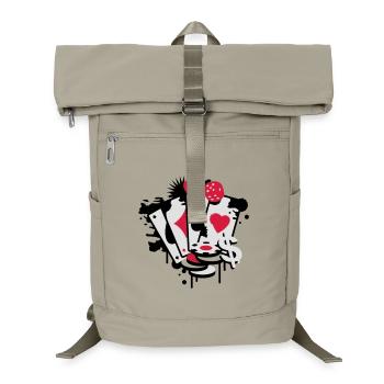 Spielkarten Herz, Pik, Karo, Kreuz mit Würfel - Laptop-Rucksack  - Sandbeige - Vorne
