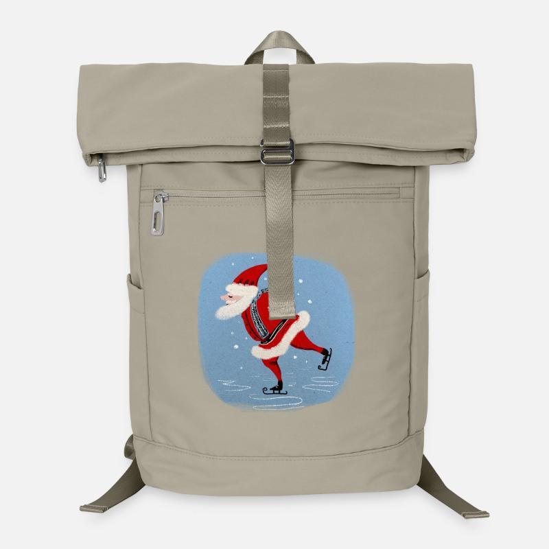 Weihnachtsmann auf Kufen Laptop-Rucksack 