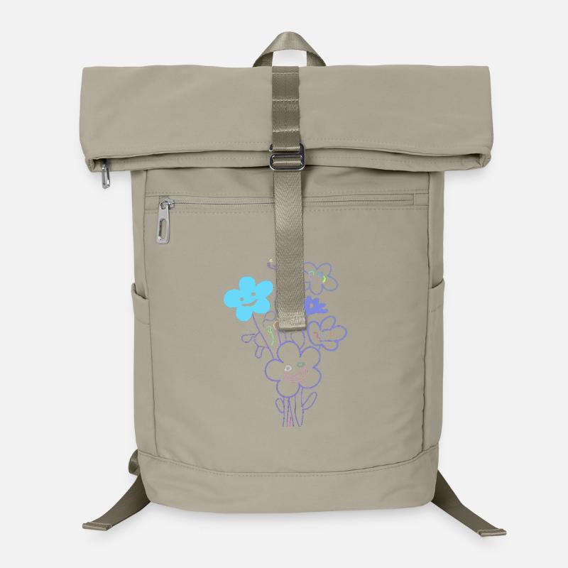 Fröhliche Blumen mit Neonlinien Laptop-Rucksack 
