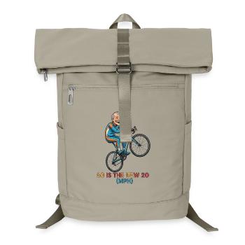 60 est le nouvel autocollant cycliste à 20 MPH - Sac à dos ordinateur - beige sable - Devant