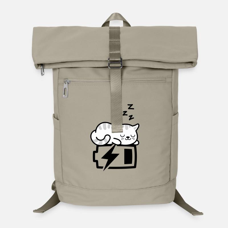 Sleepy Kitty (Color Changeable - 3 colors) - Laptop Backpack - sand beige