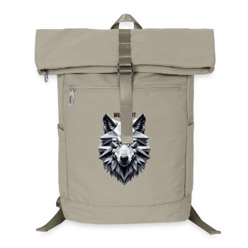 Loup géométrique avec motif « Wild Spirit » - Sac à dos ordinateur - beige sable - Devant