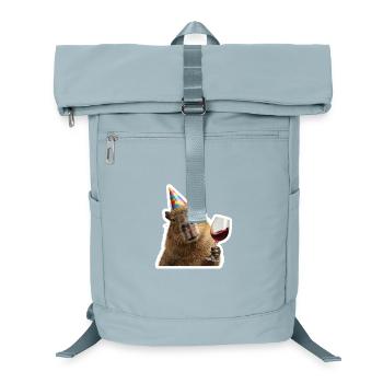 La capybara en mode fête avec du vin - Sac à dos ordinateur - bleu glacier - Devant
