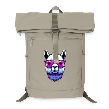 Alpaca with Sunglasses - Laptop Backpack - sand beige - Front