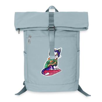Chat en pull vert - Sac à dos ordinateur - bleu glacier - Devant