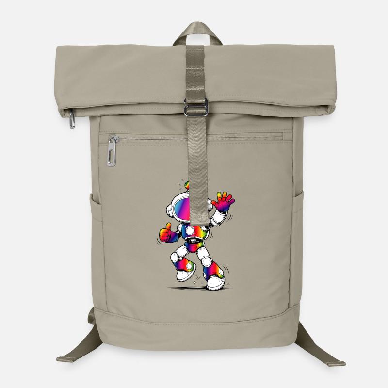Rainbow Robot Design Futuriste Coloré Sac à dos ordinateur