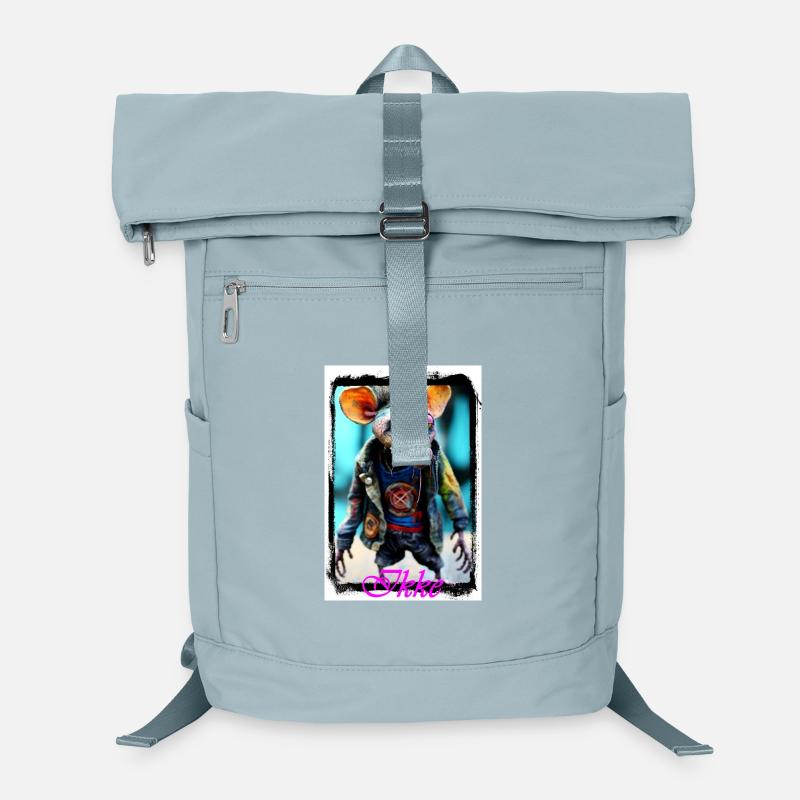 Futuristic rat figure rebellious style punk Laptop Backpack