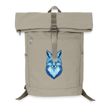 Blue Geometric Wolf Head - Laptop Backpack - sand beige - Front